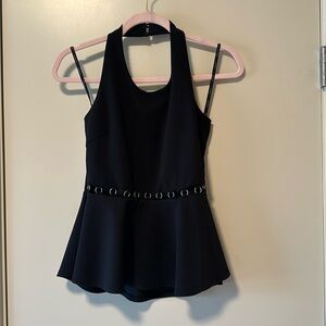 Papaya black halter top